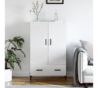 Mokuyary Highboard Blanco Brillo 69,5 x 31 x 115 cm Material Madera Armario de Cocina Buffet Armario Aparador para Cocina Salón Comedor Cocina Buffet