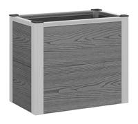 Mokuyary - Jardinera elevada, color gris, 50 x 30 x 22 cm, WPC y aluminio, cama elevada de jardín, bandeja de plantación para cultivar flores, plantas suculentas, terraza, patio y balcón -A2
