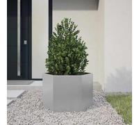 Mokuyary - Jardinera hexagonal 69x60x45 cm, acero galvanizado, cama elevada de jardín, bandeja de plantación para cultivar flores plantas suculentas, terraza, patio y balcón