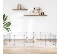 Mokuyary Jaula para mascotas con puerta, color negro, 35 x 35 cm, establo para conejos, jaula para conejos, jaula para animales pequeños, gallinero, cobayas, A1
