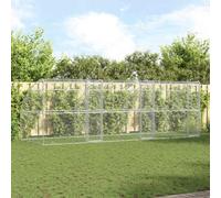 Mokuyary Jaula para perros, 3 unidades, plateada, 6 x 2 x 2 m, acero galvanizado, para exteriores, caseta para perros, parque para cachorros de jardín -B