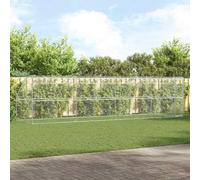 Mokuyary Jaula para perros, 4 unidades, color plata, 8 x 2 x 2 m, acero galvanizado, para exteriores, caseta para perros, parque para cachorros de jardín -C