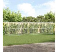 Mokuyary Jaula para perros, 4 unidades, color plata, 8 x 2 x 2 m, acero galvanizado, para exteriores, caseta para perros, parque para cachorros de jardín -D