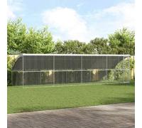 Mokuyary Jaula para perros, 4 unidades, color plata, 8 x 2 x 2 m, acero galvanizado, para exteriores, caseta para perros, parque para cachorros de jardín -A