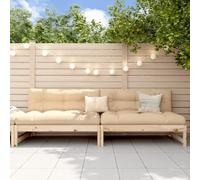 Mokuyary Juego de 2 sofás centrales de jardín, 120 x 80 cm, madera maciza de pino, muebles de jardín, para terraza, balcón, jardín