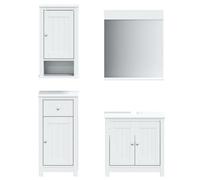 Mokuyary Juego de 4 muebles de baño de madera maciza de pino para baño, cocina, salón, pasillo