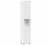 Mokuyary - Juego de armario de baño con almacenamiento Tulum blanco, armario para cuarto de baño, espacio pequeño