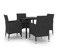 Mokuyary - Juego de comedor de jardín, cojines de 5 piezas, resina trenzada de cristal, para 4 personas, muebles de mesa y 4 sillas para terraza, jardín, balcón -A6