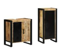 Mokuyary - Juego de muebles de baño, 2 piezas, color marrón y negro, armario de almacenamiento, para cuarto de baño, pequeños espacios -B