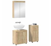 Mokuyary Juego de muebles de baño con estante Tulum Sonoma, madera de roble, armario para debajo del lavabo, armario de baño, mueble para baño, cocina, mueble de baño -B