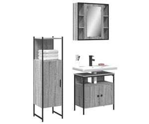 Mokuyary Juego de muebles de baño de madera Sonoma gris 3 piezas, mueble de baño para baño, cocina, salón, pasillo -A19