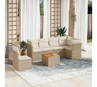 Mokuyary Juego de muebles de jardín con cojines beige de polirratán, juego de muebles de jardín para exteriores, muebles de terraza, salón de jardín para terraza, balcón, jardín A30