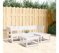 Mokuyary Juego de muebles de jardín de madera maciza de pino, 4 piezas, muebles de exterior, muebles de terraza, salón de jardín, para terraza, balcón, jardín -E