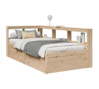 Mokuyary Librería cama sin colchón 75 x 190 cm, madera maciza de pino, cama con somier, plataforma marco de cama, fácil montaje para dormitorio, habitación de invitados, A14