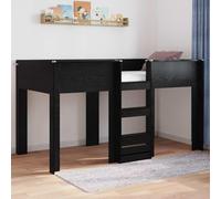 Mokuyary - Litera para niños con colchón de roble negro, 100 x 200 cm, cama sin colchón de fácil montaje para dormitorio