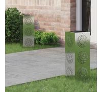 Mokuyary - Luz de camino LED solar de 2 piezas, acero galvanizado, lámpara de exterior para pasillo, patio, macizos de flores, caminos -E