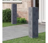 Mokuyary - Luz de camino LED solar de 2 piezas, color antracita, lámpara de exterior para pasillo, patio, macizos de flores, caminos -F