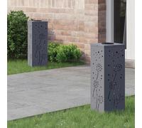 Mokuyary - Luz de camino LED solar de 2 piezas, color antracita, lámpara de exterior para pasillo, patio, macizos de flores, caminos -M