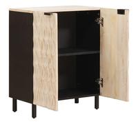 Mokuyary M401K866 - Aparador de madera maciza de mango con acabado lavado, 60 x 33 x 75 cm, mueble de almacenamiento de madera maciza para salón, pasillo, sala de estar, cocina, comedor, dormitorio