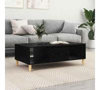 Mokuyary Mesa de Café Roble Negro 102 x 55 x 35 cm Madera de ingeniería Moderna,Mesa Auxiliar con Estante y Almacenamiento para Sala de Estar,Salón,Comedor