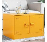 Mokuyary Mesa de Centro de Acero Amarillo Mostaza 67x50x44 cm Moderna Mesa de Centro Marco de Metal para sofá,Sala de Estar,Oficina