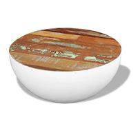 Mokuyary Mesa de Centro Forma Cuenco Madera Maciza reciclada 60x60x30 cm Moderna Mesa de Centro Marco de Metal para sofá,Sala de Estar,Oficina