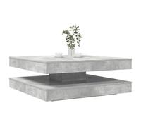 Mokuyary Mesa de Centro giratoria 360 Grados Gris hormigón 90x90x34,5 cm Mesa Auxiliar con Almacenamiento para Sala de Estar,Comedor,Dormitorio u Oficina