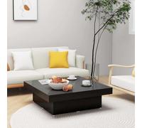 Mokuyary Mesa de Centro Madera contrachapada Negro 90x90x28 cm pequeña mesita de Centro de Salon para Sofa,Comedor,Dormitorio Balcon y Cafeteria