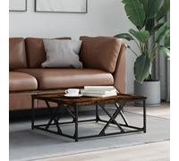 Mokuyary Mesa de Centro Madera contrachapada Roble Ahumado 70x70x30 cm pequeña mesita de Centro de Salon para Sofa,Comedor,Dormitorio Balcon y Cafeteria
