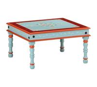 Mokuyary Mesa de Centro Madera Maciza de Mango Azul Pintada a Mano pequeña mesita de Centro de Salon para Sofa,Comedor,Dormitorio Balcon y Cafeteria