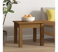 Mokuyary Mesa de Centro Madera Maciza de Pino marrón Miel 35x35x30 cm pequeña mesita de Centro de Salon para Sofa,Comedor,Dormitorio Balcon y Cafeteria