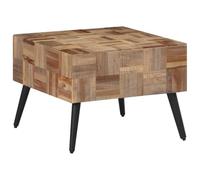 Mokuyary Mesa de Centro Teca reciclada Maciza Gris 55x55x40 cm pequeña mesita de Centro de Salon para Sofa,Comedor,Dormitorio Balcon y Cafeteria