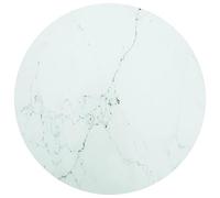 Mokuyary - Mesa de mesa, color blanco, diámetro de 70 x 0,8 cm, cristal templado con diseño de mármol, bandeja de repuesto para mesa baja, mesa de comedor, oficina, cocina