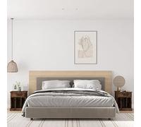 Mokuyary Mesillas de noche 2 unidades roble ahumado 43 x 36 x 50 cm mesilla de noche dormitorio mesa auxiliar moderna para salón, dormitorio, estudio, habitación de invitados