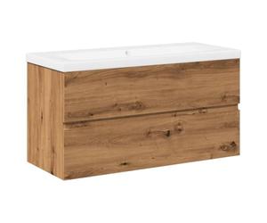 Mokuyary Mueble bajo lavabo con lavabo empotrado de roble Artisan, armario de baño con cajón, armario bajo para baño, cocina, mueble de baño -B