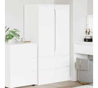 Mokuyary Mueble de baño con puerta blanco 79,5 x 49 x 156 cm de madera para muebles de baño pequeños en hoteles, apartamentos, habitaciones de invitados