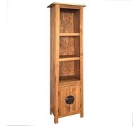 Mokuyary - Mueble de baño independiente, madera de pino macizo, 48 x 32 x 170 cm, mueble de almacenamiento para cuarto de baño, pequeños espacios