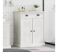Mokuyary mueble de baño VIGO blanco y blanco antiguo 68 x 34 x 80 cm para muebles de baño pequeños en hoteles, apartamentos, habitaciones de invitados