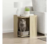 Mokuyary - Mueble de basura para gatos de roble Sonoma madera de ingeniería, mueble de casita para salón, dormitorio, balcón -B