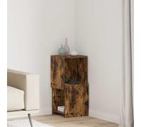 Mokuyary - Mueble esquinero de roble ahumado (30,5 x 30 x 65 cm, madera de ingeniería, mueble de almacenamiento con compartimiento, armario de cocina para sala de estar, dormitorio