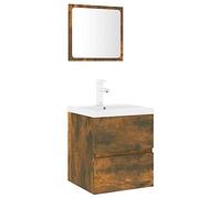 Mokuyary Muebles de baño Roble ahumado Madera de ingeniería Mueble de almacenamiento Armario para cuarto de baño, espacios pequeños -C