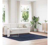 Mokuyary NAVARRA - Alfombra Shaggy de pelo alto, color azul marino, 240 x 240 cm, poliéster, antideslizante, alfombra de salón para dormitorio