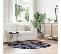 Mokuyary NAVARRA - Alfombra Shaggy de pelo alto, color gris oscuro, 160 x 160 cm, poliéster, antideslizante, alfombra de salón para dormitorio -B