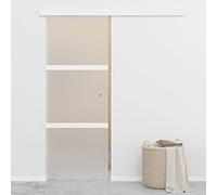 Mokuyary Puerta corredera con topes Suaves Vidrio ESG Aluminio 76x205 cm Puerta Corredera de Cristal para Baño Salón Sala de Estar Cocina