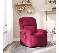 Mokuyary Silla de masaje silla de relajación de terciopelo rojo burdeos, silla para relajarse, sala de estar, hogar, oficina, dormitorio -A