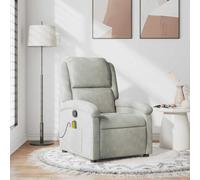 Mokuyary Silla de masaje sillón reclinable silla de relajación de terciopelo gris claro, silla de relajación, sala de estar, hogar, oficina, dormitorio -A