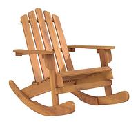 Mokuyary - Silla mecedora Adirondack de madera maciza de acacia, silla de relax, sala de estar, hogar, oficina, dormitorio