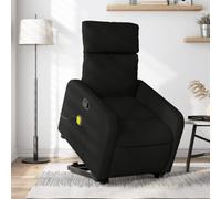 Mokuyary Sillón de masaje con ayuda para levantarse, color negro, de tela, sillón de masaje, sillón de televisión, función reclinable, sistema de inclinación manual, 7