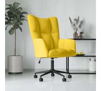 Mokuyary Sillón de relax de terciopelo amarillo mostaza con respaldo y reposabrazos, rotación de 360 grados, altura regulable, salón, cóctel, TV, sillón de lectura, sillón de TV para dormitorio