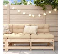 Mokuyary Sofás centrales con cojines 2 unidades, madera maciza de pino, muebles de salón al aire libre, fácil de limpiar, resistentes a la intemperie, sofá de jardín para terraza, balcón